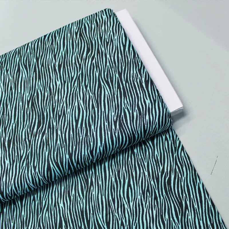 100% Cotton Zebra Print - Turquoise