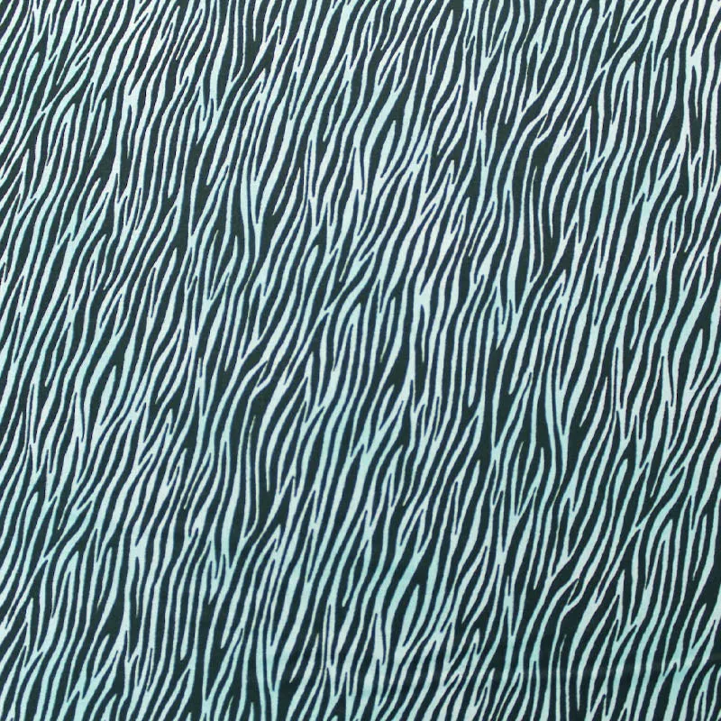 100% Cotton Zebra Print - Turquoise