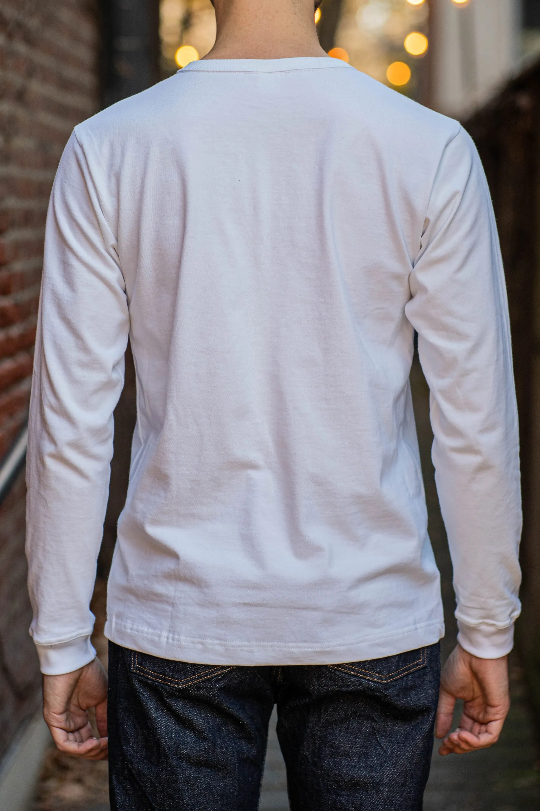 3sixteen Long Sleeve Henley - White