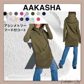 Aakasha  |Long Sleeves Plain Handmade Asymmetry Hoodies & Sweatshirts