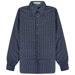 Acne Studios Check Reversible Fleece Jacket Dark Blue