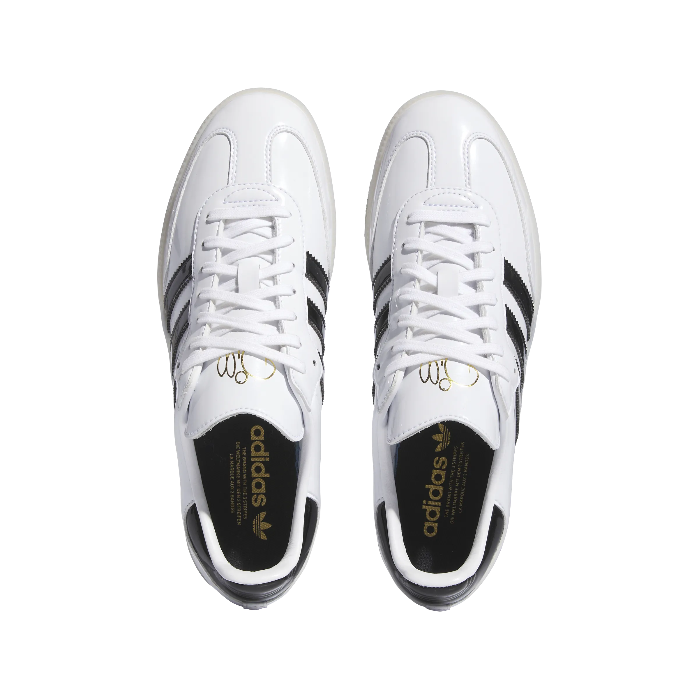 Adidas Dill Samba Patent Leather - Cloud White/Core Black/Gold Metallic