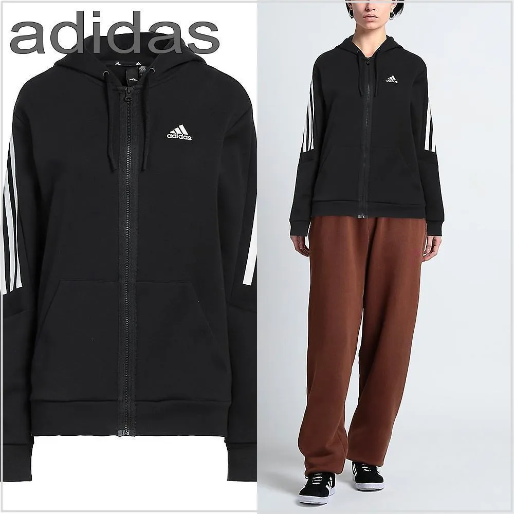 adidas  |Street Style Long Sleeves Cotton Logo Hoodies & Sweatshirts