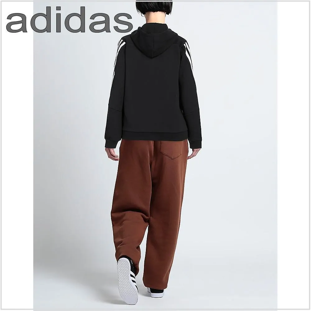 adidas  |Street Style Long Sleeves Cotton Logo Hoodies & Sweatshirts