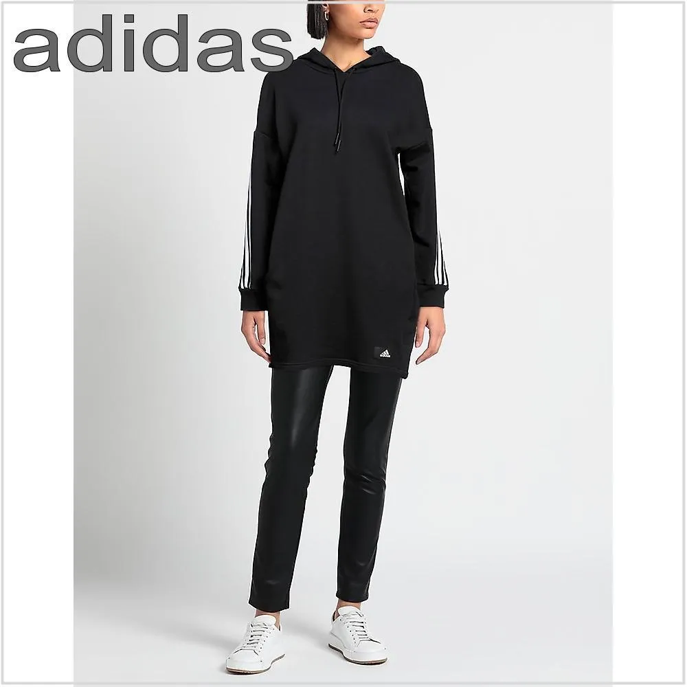 adidas  |Street Style Long Sleeves Plain Cotton Hoodies & Sweatshirts