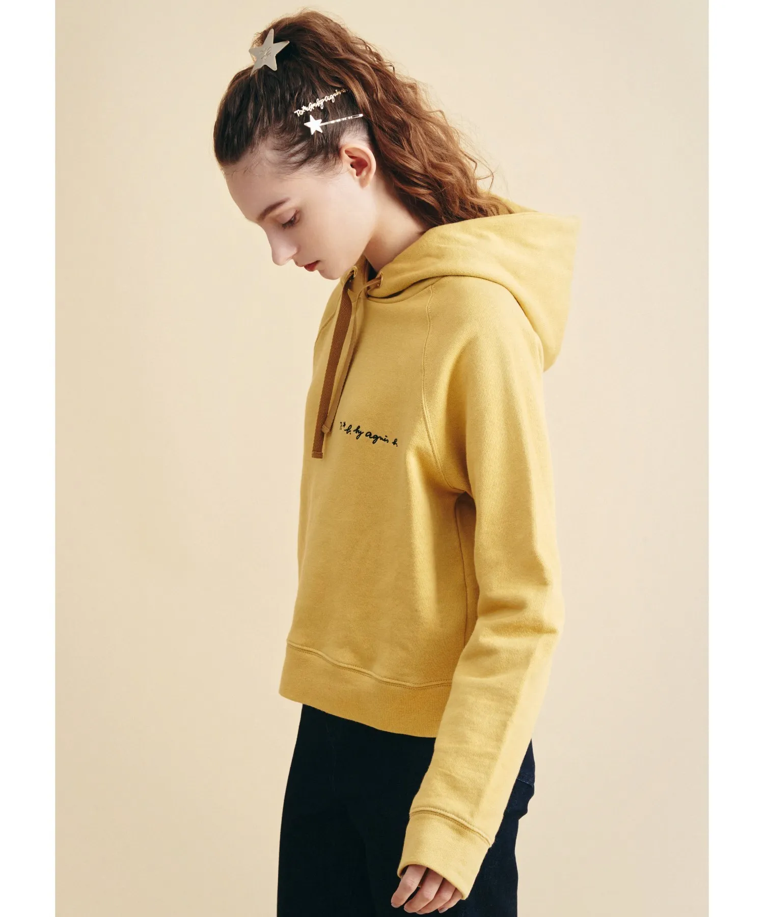 Agnes b  |Long Sleeves Plain Logo Hoodies & Sweatshirts