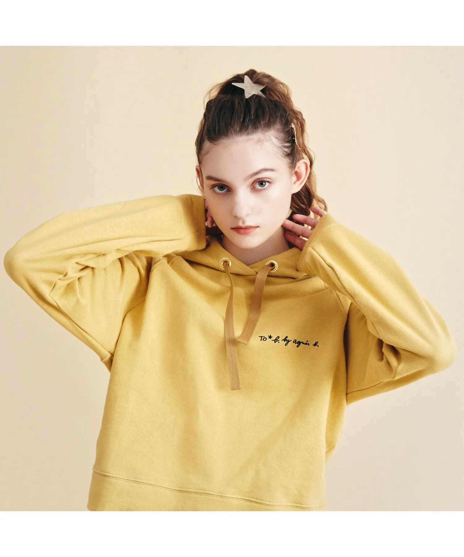 Agnes b  |Long Sleeves Plain Logo Hoodies & Sweatshirts