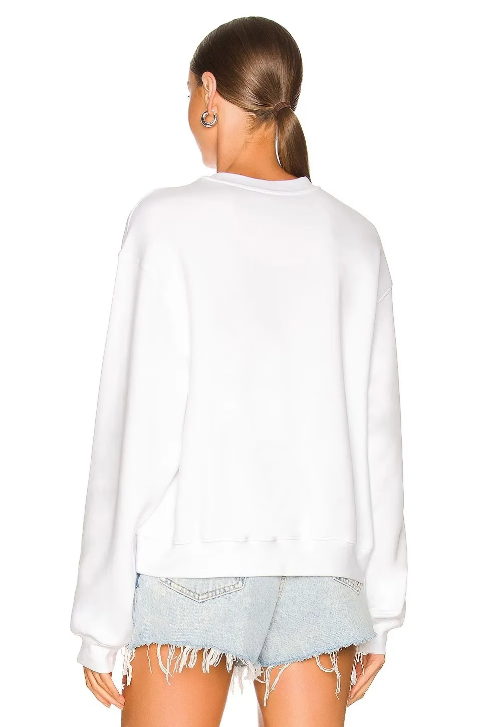 Alexander Wang  |Crew Neck Long Sleeves Plain Cotton Logo