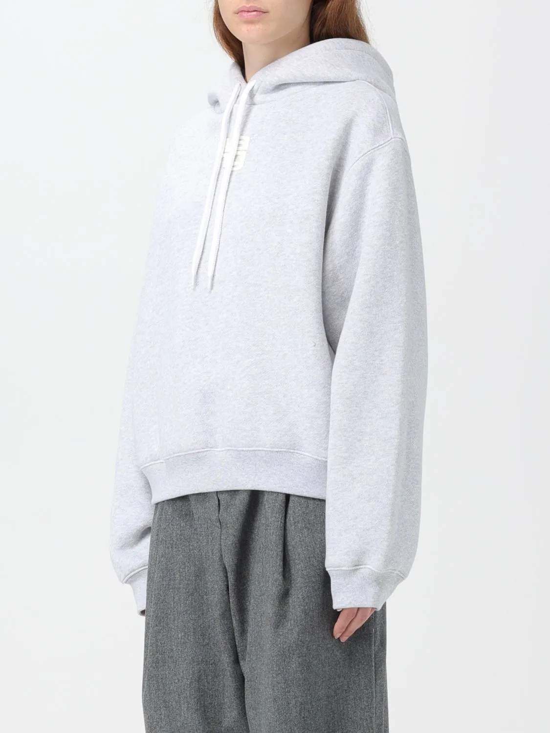 Alexander Wang  |Long Sleeves Plain Cotton Logo Hoodies & Sweatshirts