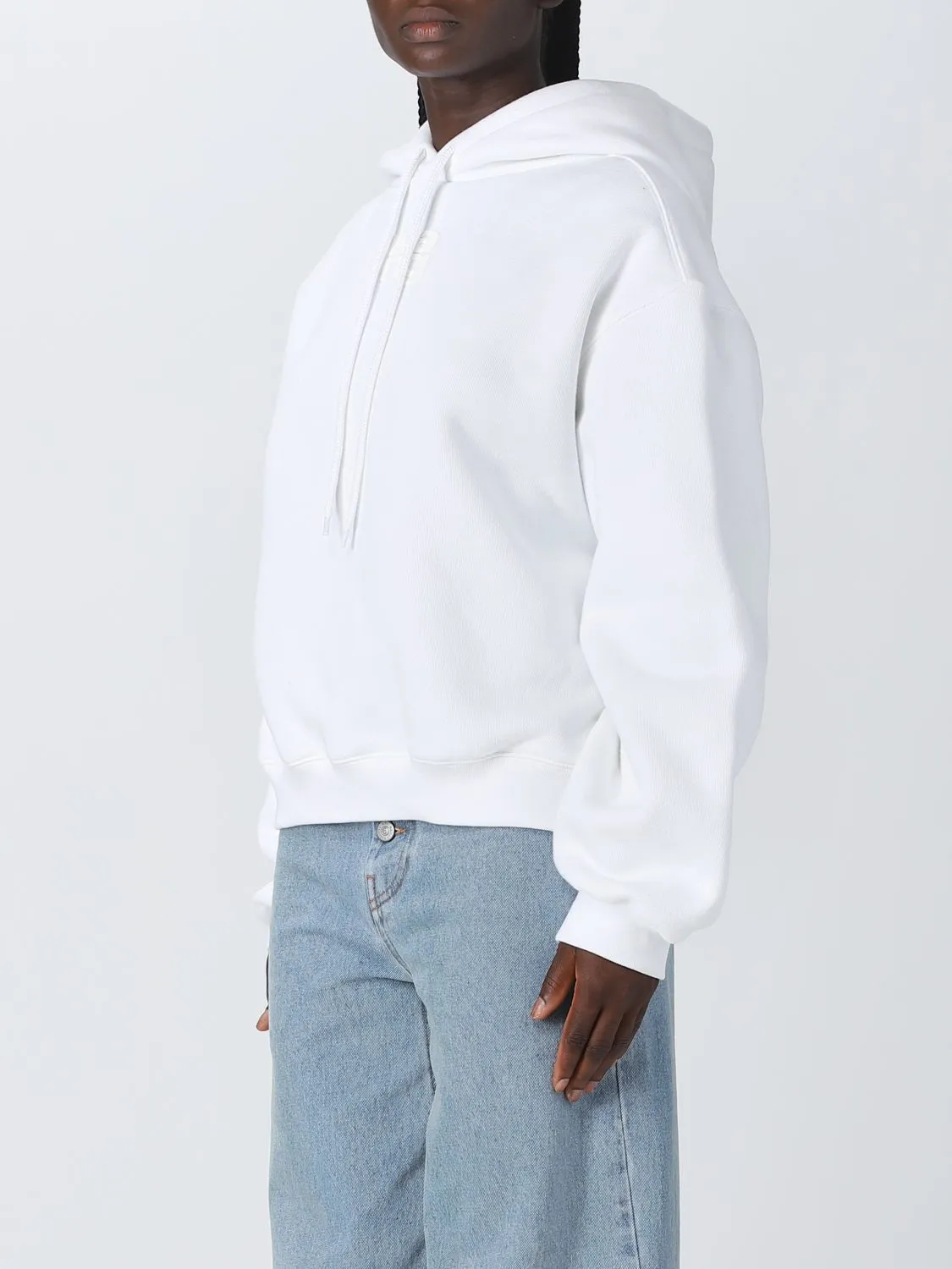 Alexander Wang  |Long Sleeves Plain Cotton Logo Hoodies & Sweatshirts