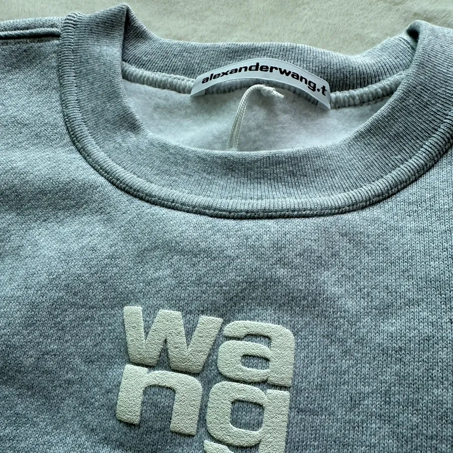 Alexander Wang  |U-Neck Long Sleeves Plain Cotton Logo Hoodies & Sweatshirts