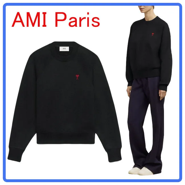 AMI PARIS  |Crew Neck Long Sleeves Plain Cotton Logo