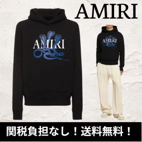 AMIRI  |Street Style Long Sleeves Cotton Logo Hoodies