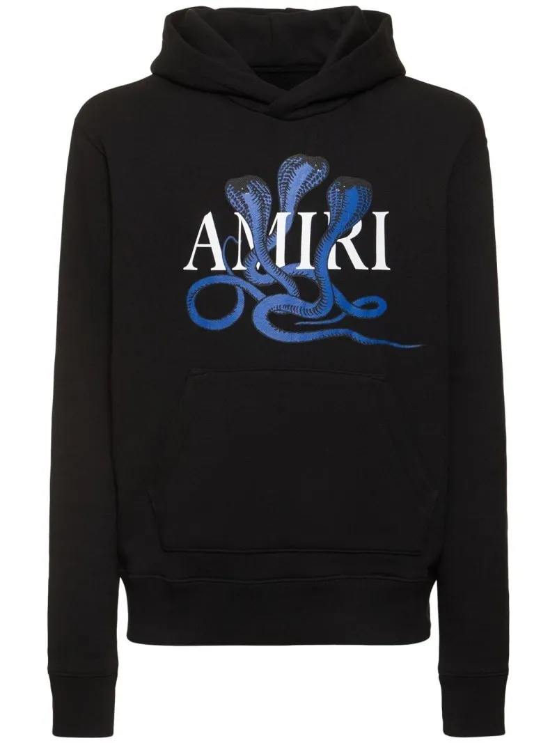 AMIRI  |Street Style Long Sleeves Cotton Logo Hoodies