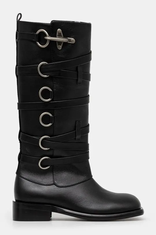 Andersson Bell leather boots Harness Boots women's black color aaa388w