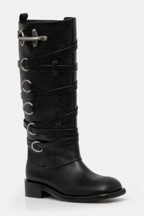 Andersson Bell leather boots Harness Boots women's black color aaa388w