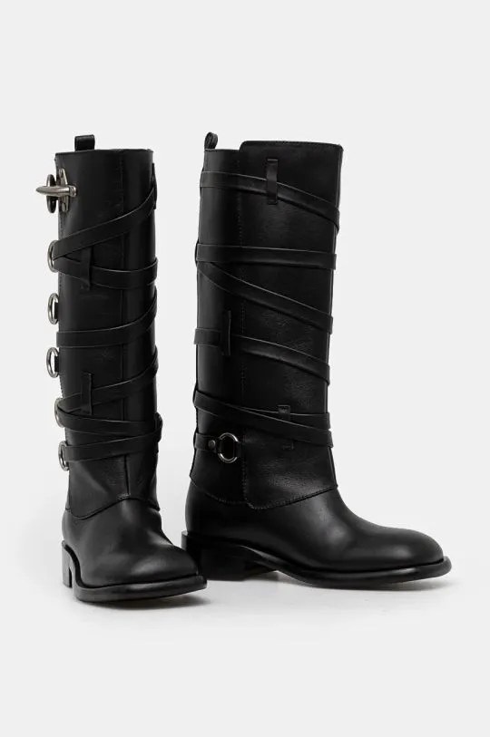 Andersson Bell leather boots Harness Boots women's black color aaa388w