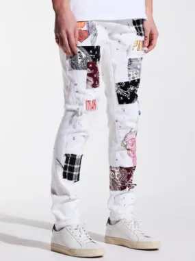 Arcadia Patchwork Denim (White) /C7