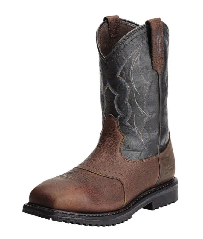 Ariat Mens RigTek Wide Square Toe Waterproof Comp Toe Work Boot- Oiled Brown