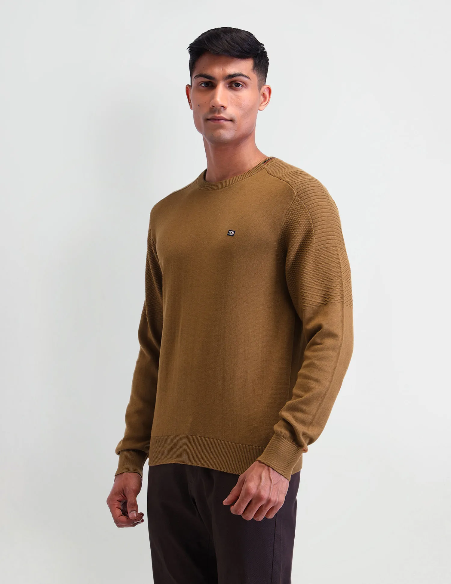 Arrow Sport Solid Cotton  Sweater