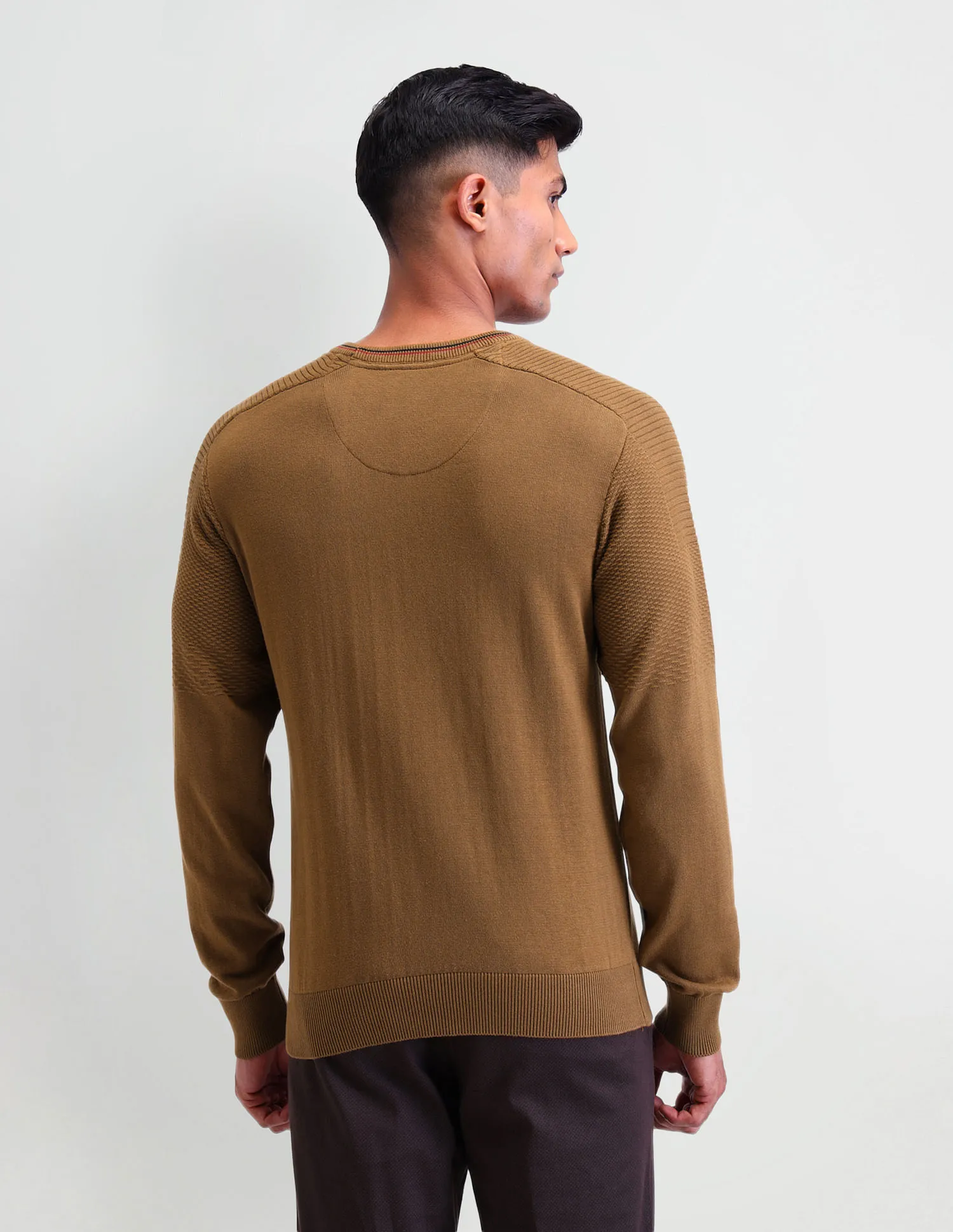 Arrow Sport Solid Cotton  Sweater