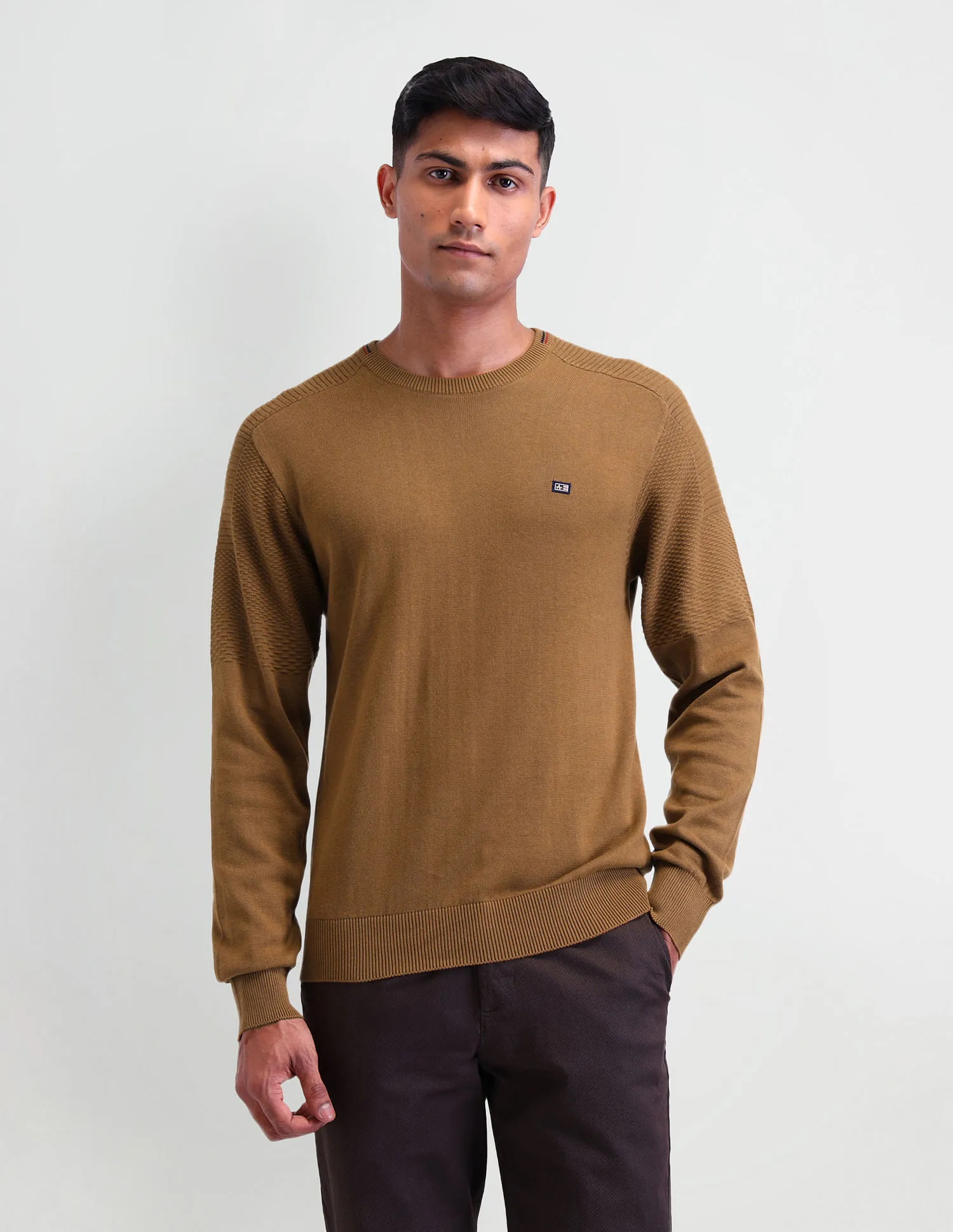 Arrow Sport Solid Cotton  Sweater