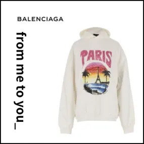 BALENCIAGA  |Street Style Logo Hoodies & Sweatshirts