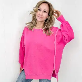 Blakeley Pink Oversized Classic Crew Pullover