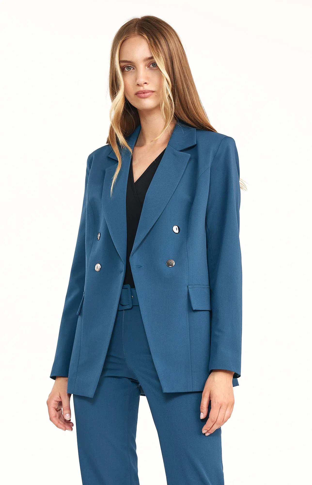 Blazer double boutonnage bleu