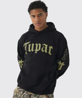 boohoo Mens Oversized Tupac License Print Hoodie