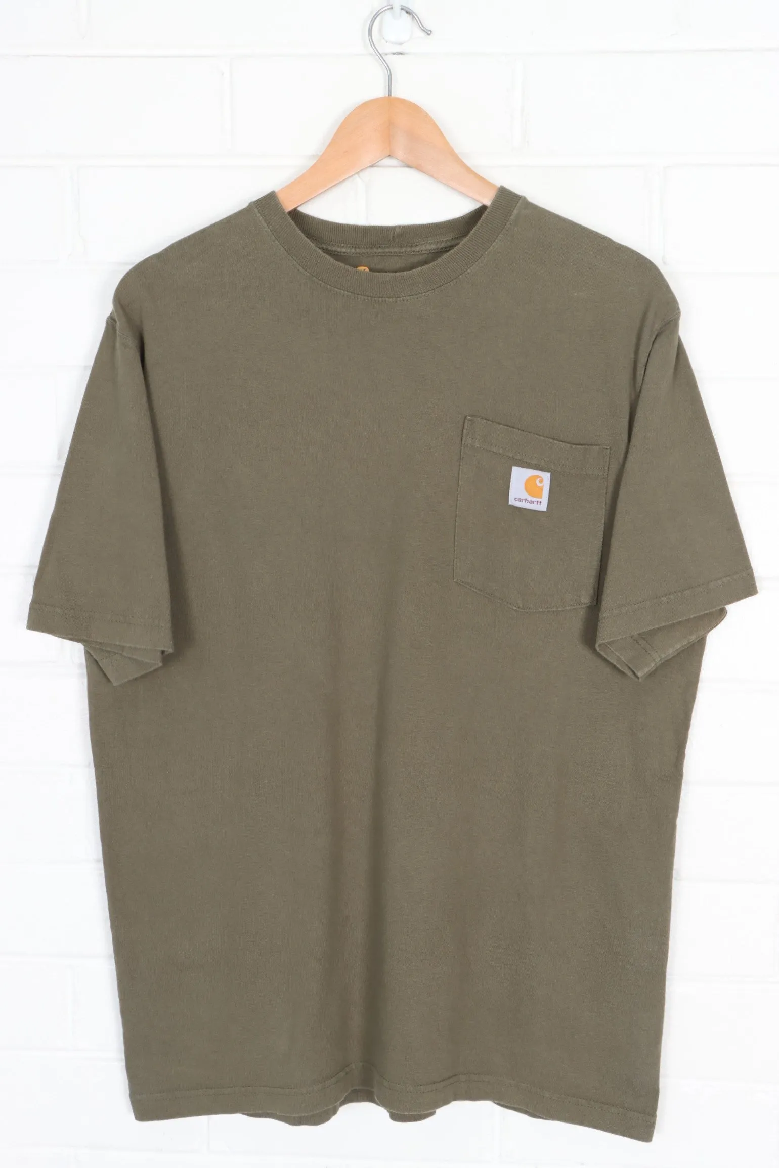 CARHARTT Olive Green 'Original Fit' Casual Front Pocket T-Shirt (M)