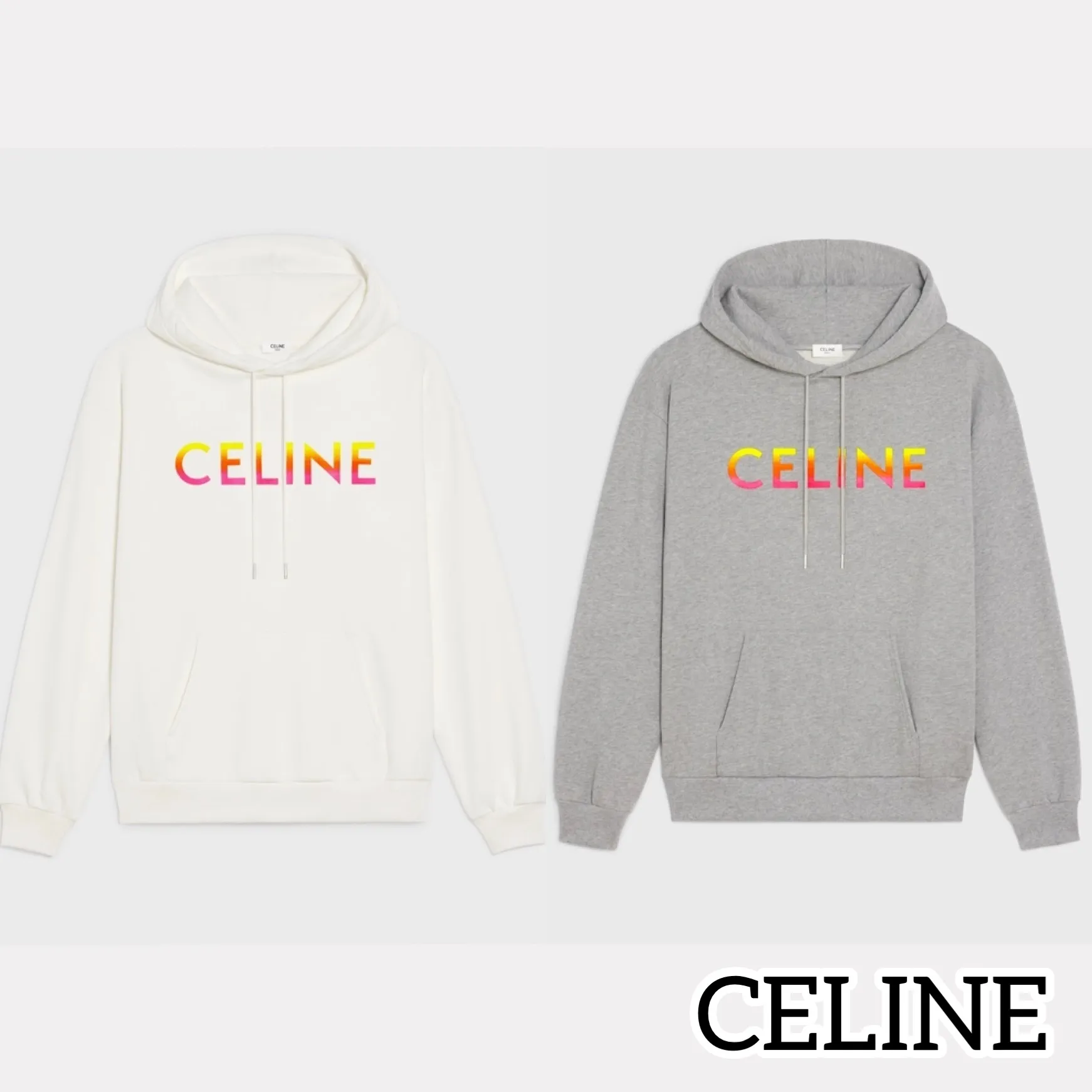 CELINE  |Unisex Street Style Cotton Logo Luxury Hoodies