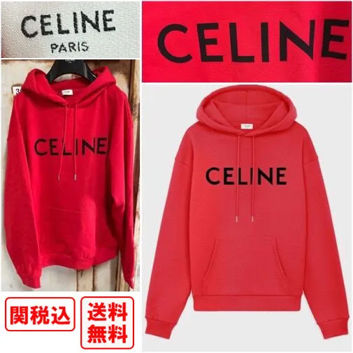 CELINE  |Unisex Sweat Street Style Long Sleeves Luxury Hoodies