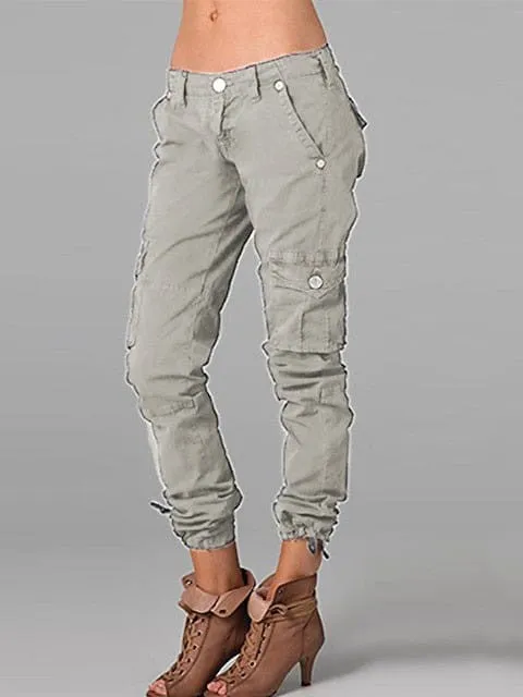 Chic & Modern Women's Cargo Pants with Side Pockets and Ankle-Length Fit