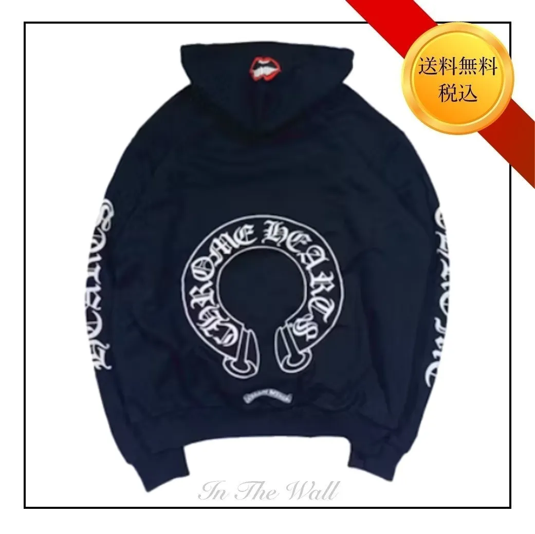 CHROME HEARTS  |Unisex Street Style Logo Hoodies