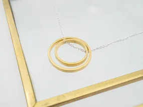 Double Circles Necklace, Gold