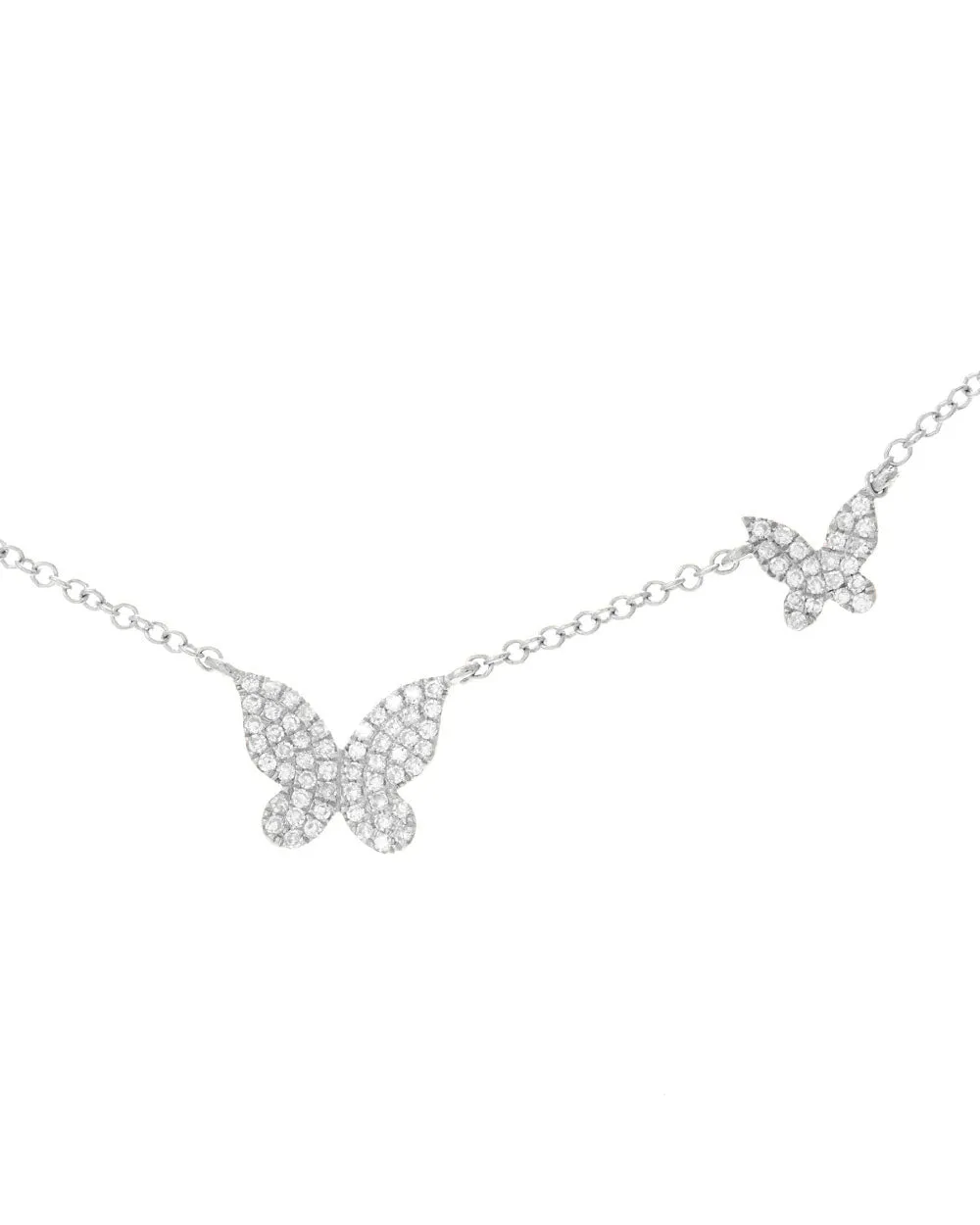 Double Diamond Butterfly Necklace