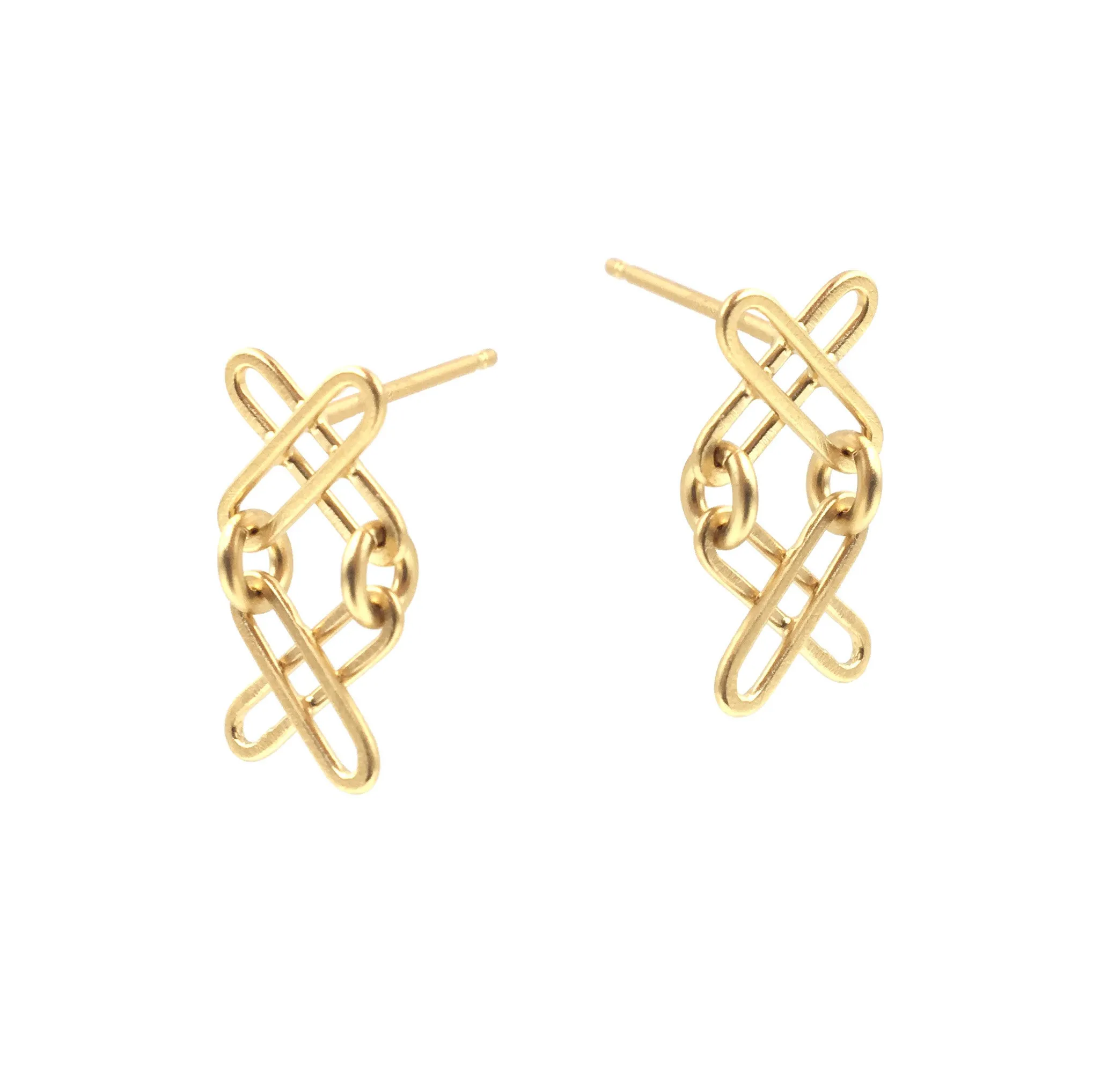 Double X Gold Studs