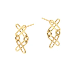 Double X Gold Studs