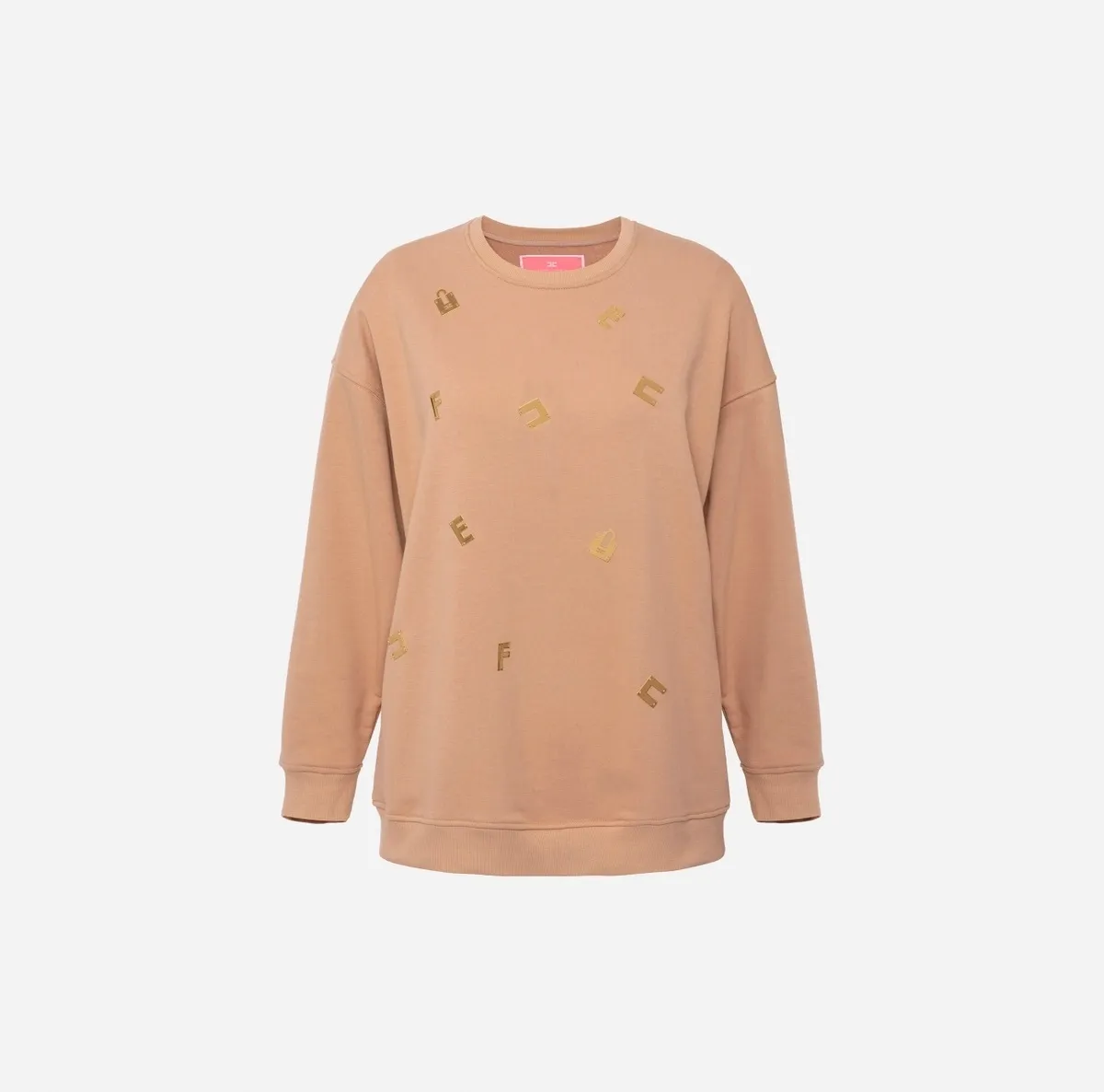 ELISABETTA FRANCHI  |Crew Neck Long Sleeves Plain Logo Hoodies & Sweatshirts