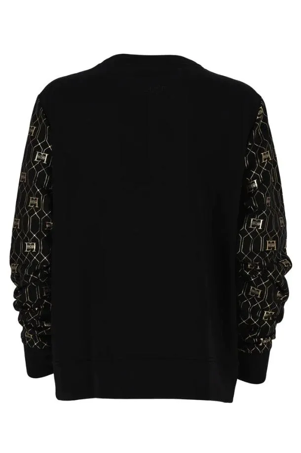 ELISABETTA FRANCHI  |Monogram U-Neck Long Sleeves Cotton Logo