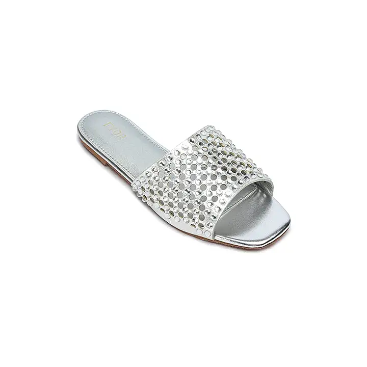 Embellished Square Toe Slide MY 286