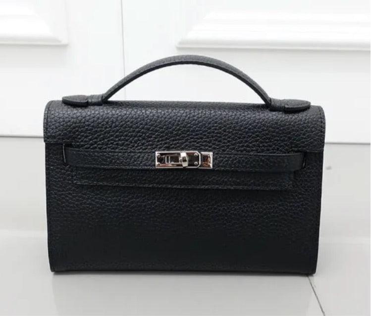 Genuine Leather Black 22 Mini Bag