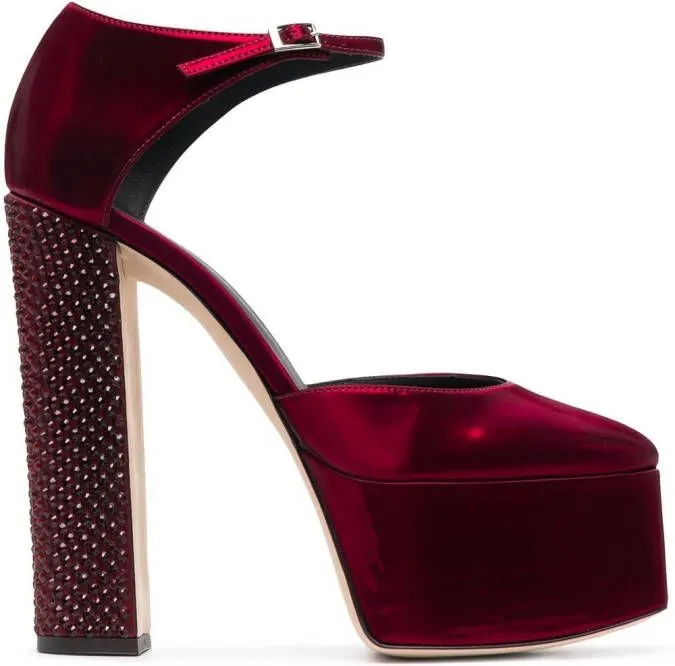 Giuseppe Zanotti 160mm square-toe platform sandals Red