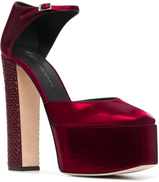 Giuseppe Zanotti 160mm square-toe platform sandals Red