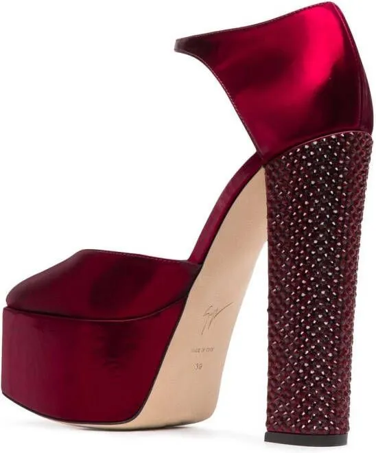 Giuseppe Zanotti 160mm square-toe platform sandals Red