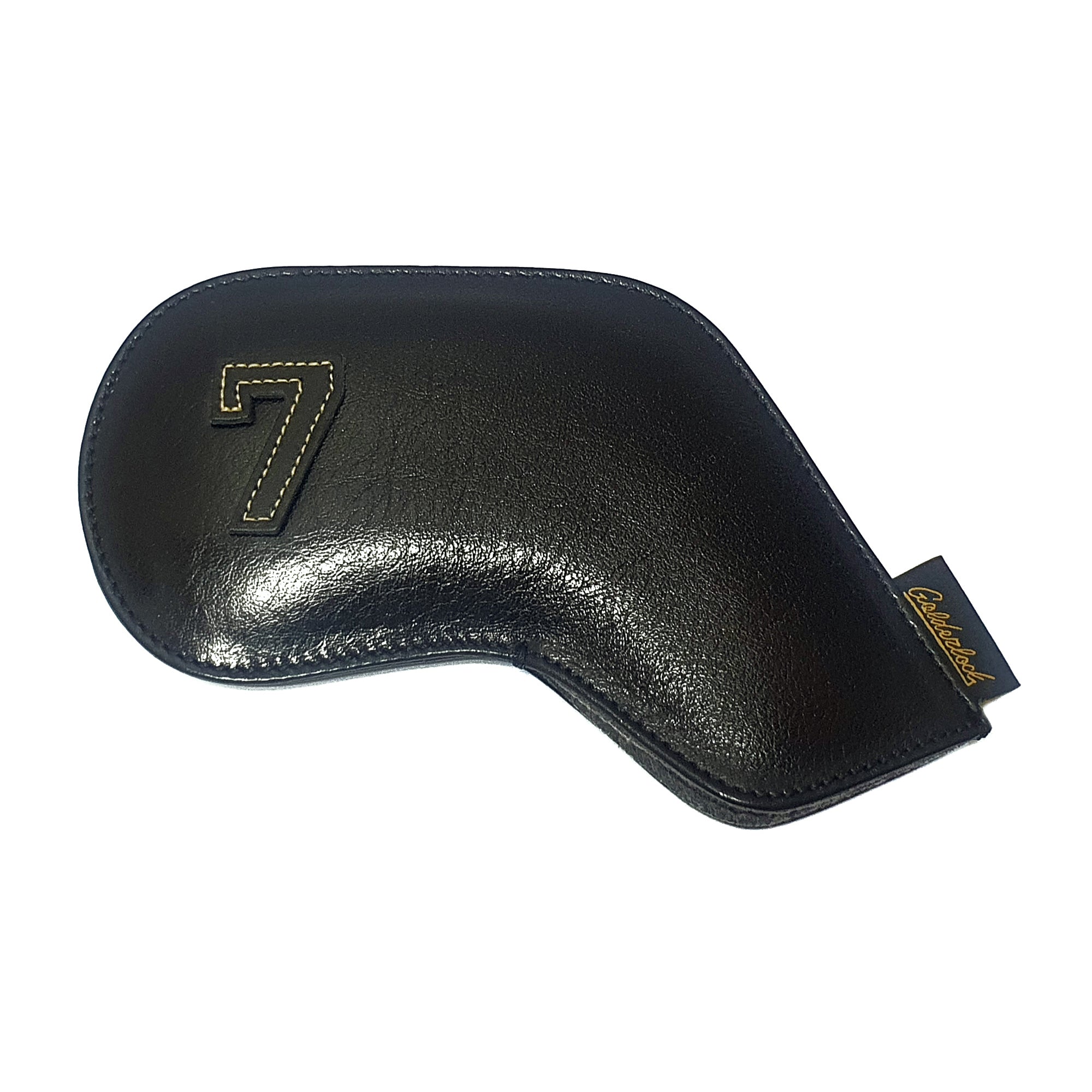 Goldenlock Black Golf Head Iron Covers Genuine Leather Gifts Accessory