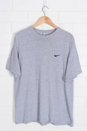 Grey NIKE Embroidered Black Classic Swoosh Tee (XL)