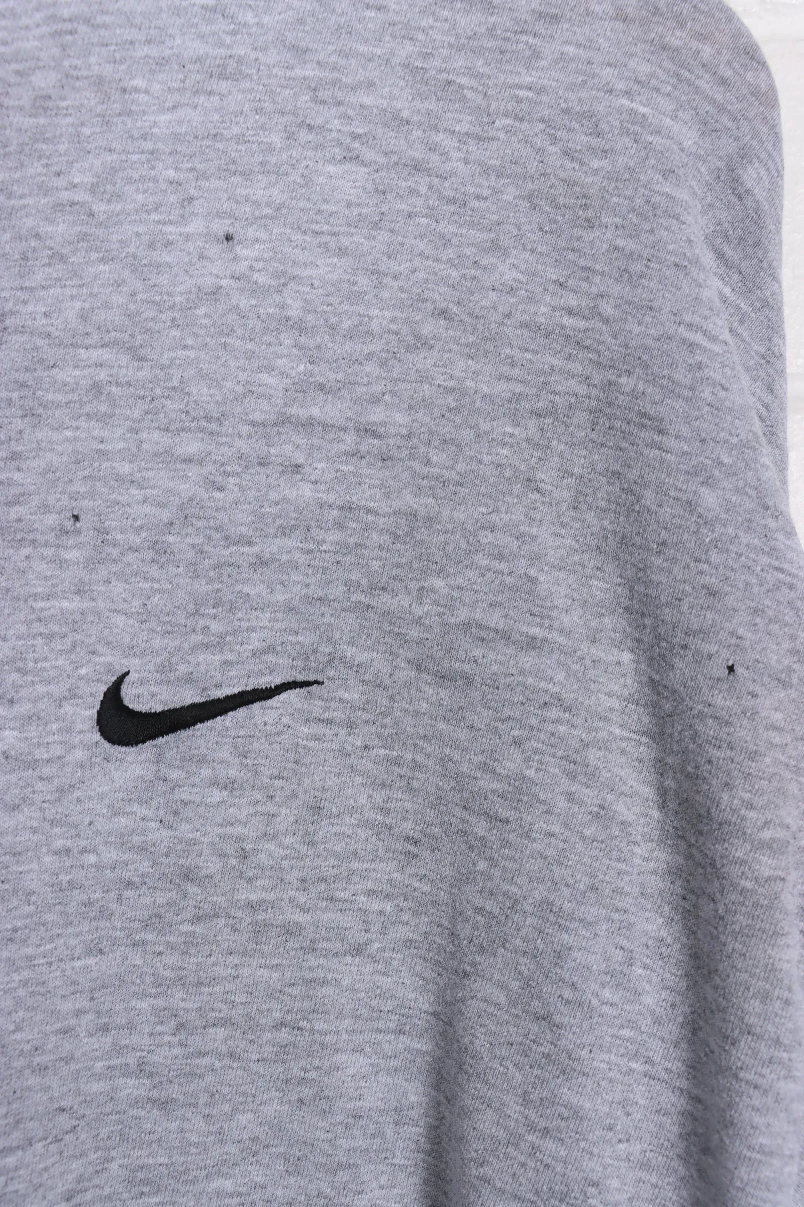 Grey NIKE Embroidered Black Classic Swoosh Tee (XL)