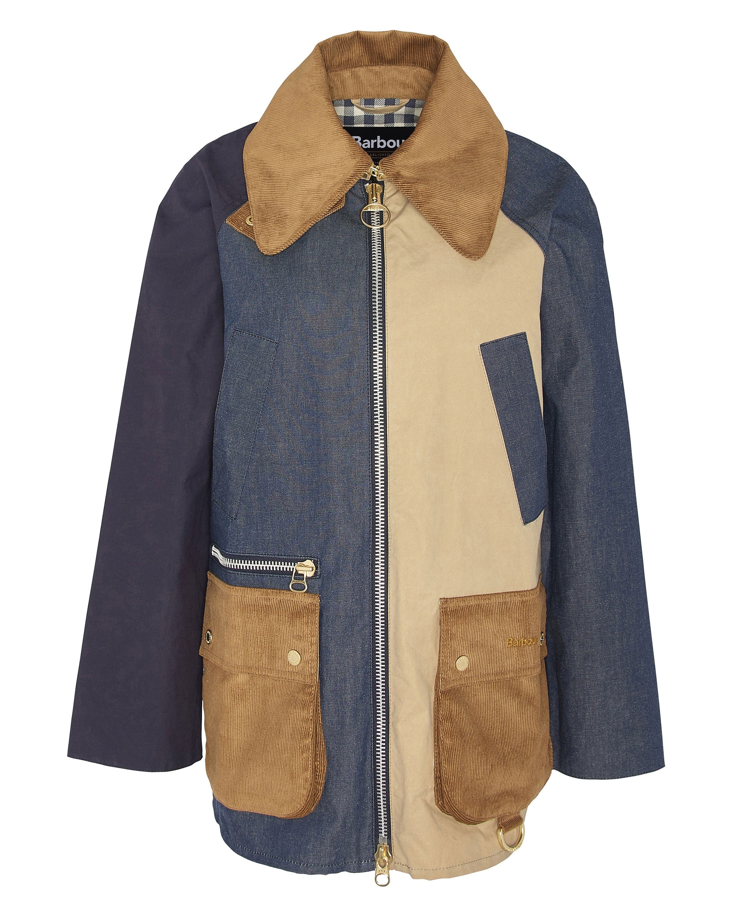 Gunnerside Patch Showerproof Jacket                             Beige/Indigo/Dark Indigo